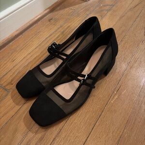 Zara Black Mesh Strap Loafers